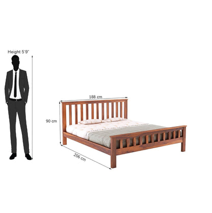 Wood Bed Without Storage | Wood Double Bed Cot Bed For Bedroom Furniture | Sheesham