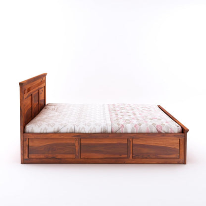 Sheesham King Size Kuber Bed With Box Storage For Bedroom Living Room Wood Double Bed