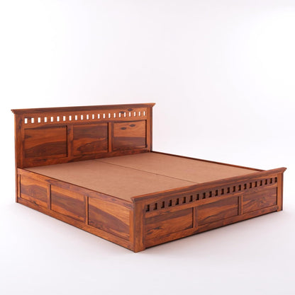 Sheesham King Size Kuber Bed With Box Storage For Bedroom Living Room Wood Double Bed