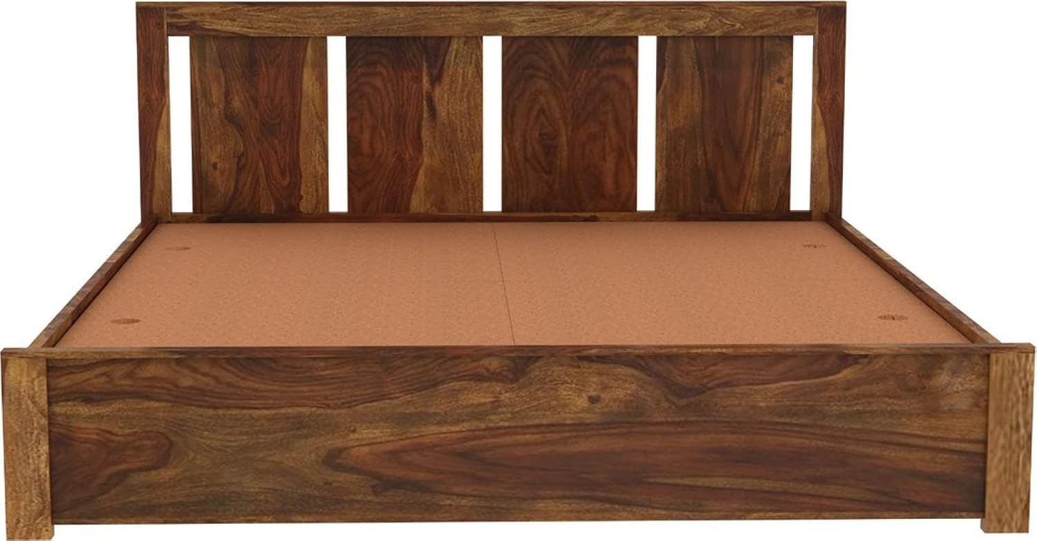 Wooden Bed Without Storage | Wooden Double Bed Cot Bed for Bedroom Furniture | Palang Double Bed for Hotels | Solid Sheesham Wood