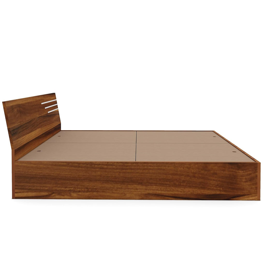 Bharat Lifestyle Amsterdam Engineered Wood Queen Size Bed with Storage (60x72 Inch, Brown, Laminated Finish) | Wooden Double Bed for Bedroom & Living Room
