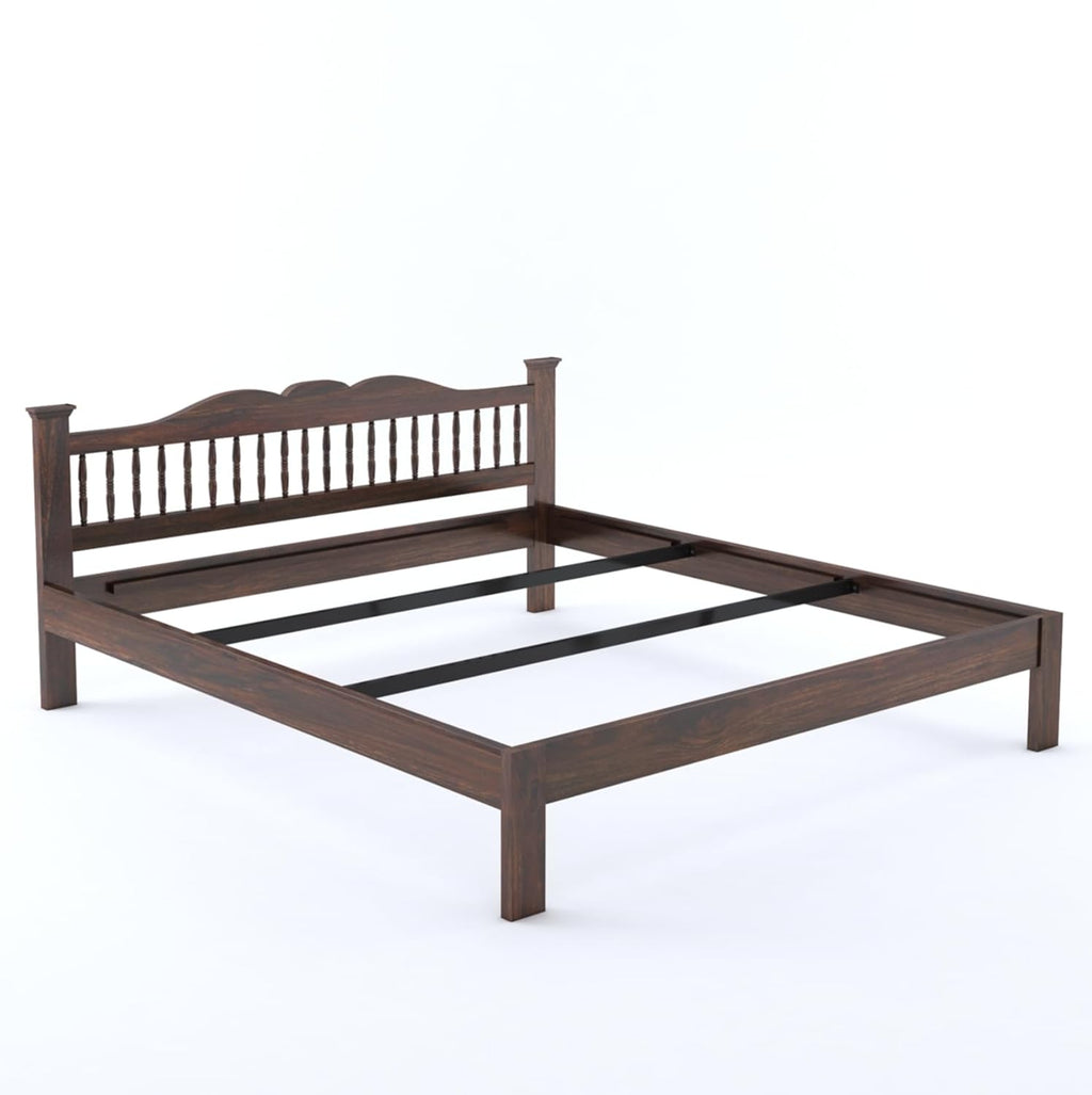 Wooden Arch Bed Without Storage | Wooden Double Bed Cot Bed for Bedroom Furniture | Palang Double Bed for Hotels | Solid Sheesham Wood