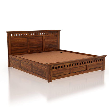 Rjart Wood Storage Bed | Double Bed Cot Bed With Box Storage For Bedroom | Sheesham