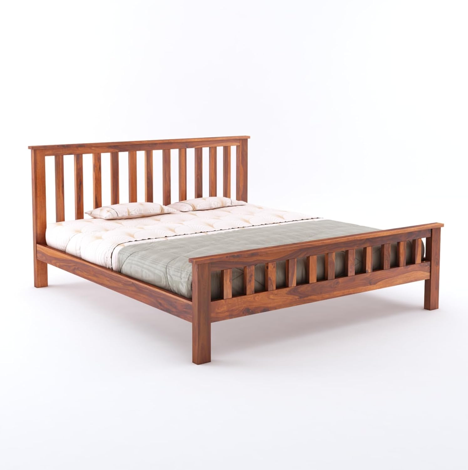 Wooden Bed Without Storage | Wooden Double Bed Cot Bed for Bedroom Furniture | Palang Double Bed for Hotels | Solid Sheesham Wood