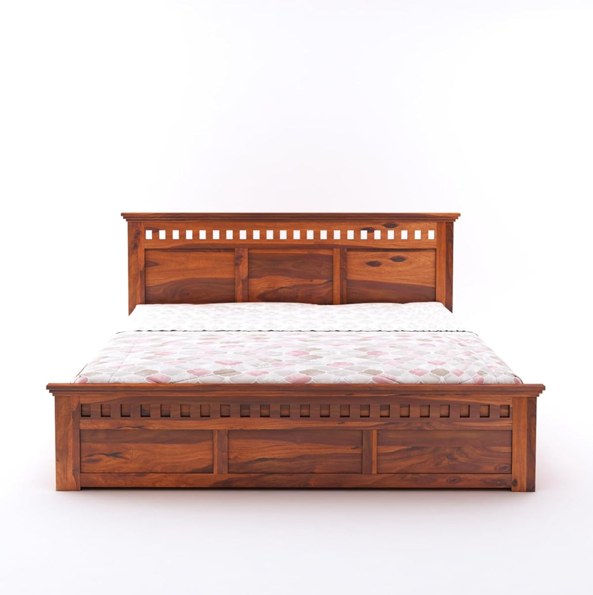 Sheesham King Size Kuber Bed With Box Storage For Bedroom Living Room Wood Double Bed