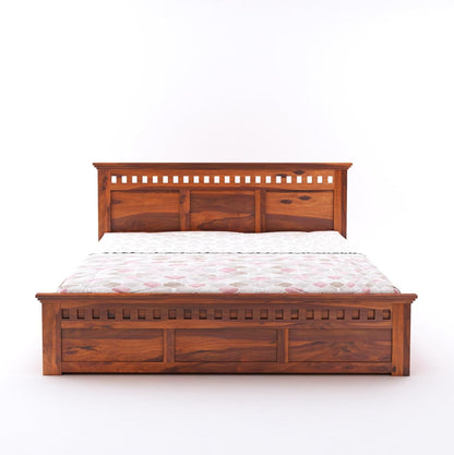 Sheesham King Size Kuber Bed With Box Storage For Bedroom Living Room Wood Double Bed