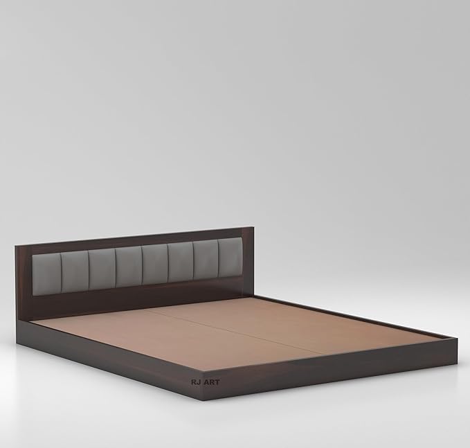 Sheesham Queen Size Bed Without Storage For Bedroom Living Room Wood Double Bed Cot Palang With Cushion Headboard Home Furniture