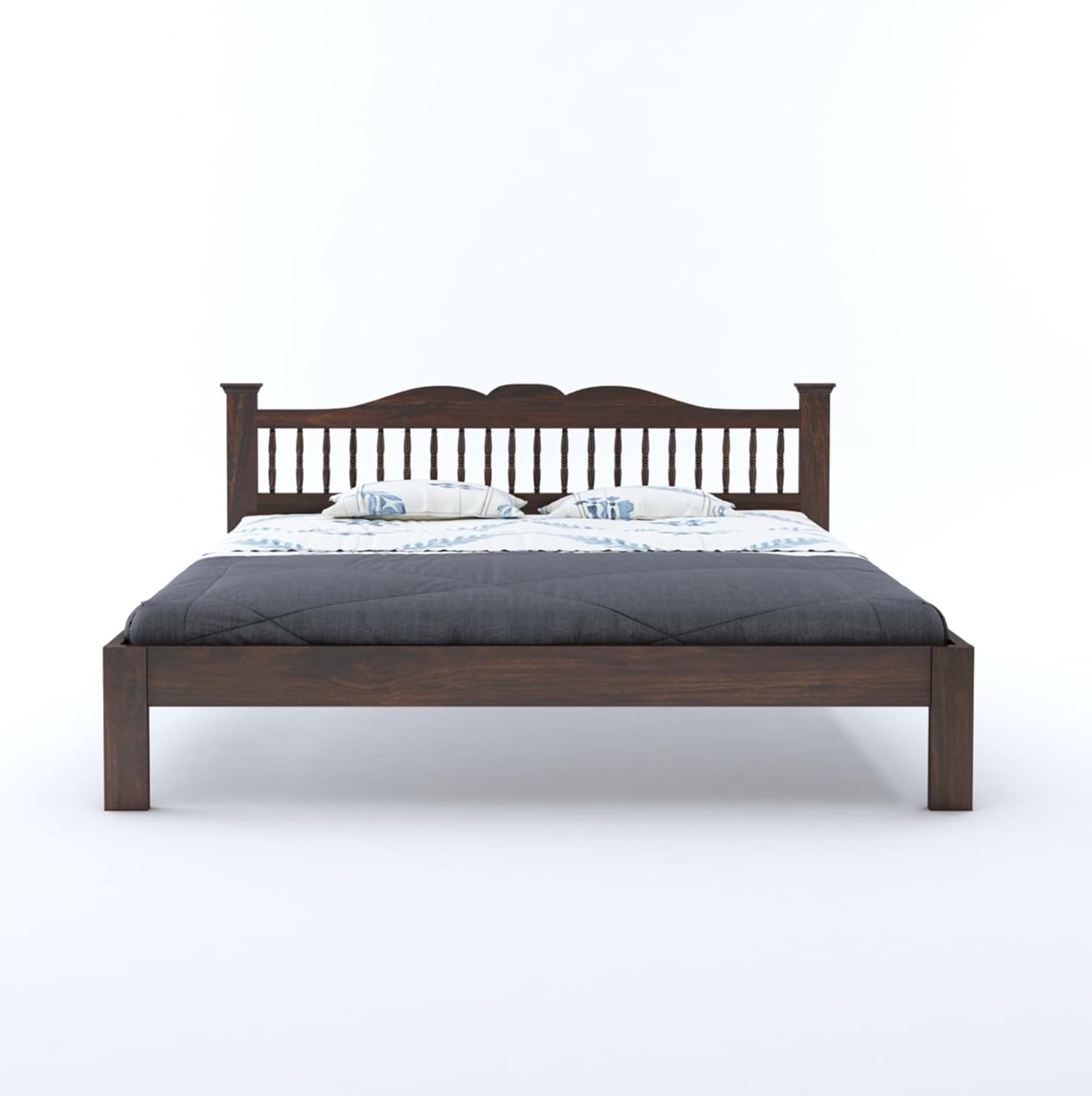 Wooden Arch Bed Without Storage | Wooden Double Bed Cot Bed for Bedroom Furniture | Palang Double Bed for Hotels | Solid Sheesham Wood