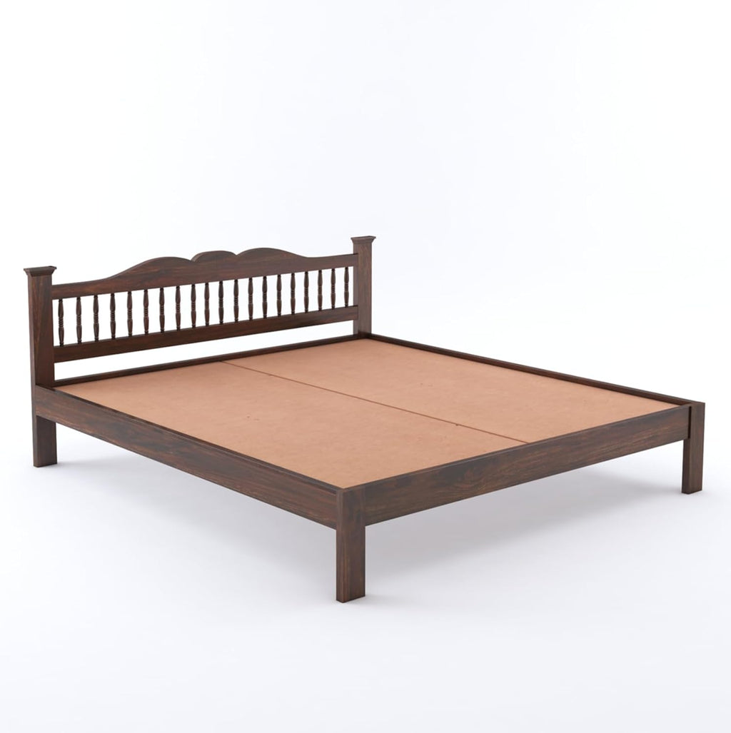 Wooden Arch Bed Without Storage | Wooden Double Bed Cot Bed for Bedroom Furniture | Palang Double Bed for Hotels | Solid Sheesham Wood