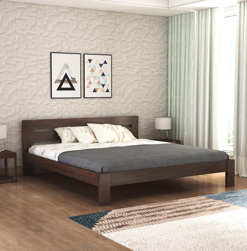 Wood Bed Without Storage | Wood Double Bed Cot Bed For Bedroom Furniture | Sheesham