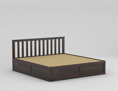 Sheesham Storage Bed | Solid Wood Box Storage Bed | Wood Double Bed Cot With Storage Box For Bedroom