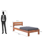 Wooden Single Bed Without Storage | Single Cot Wooden Palang | Space Saving Single Size Bed for Bedroom | Solid Sheesham Wood