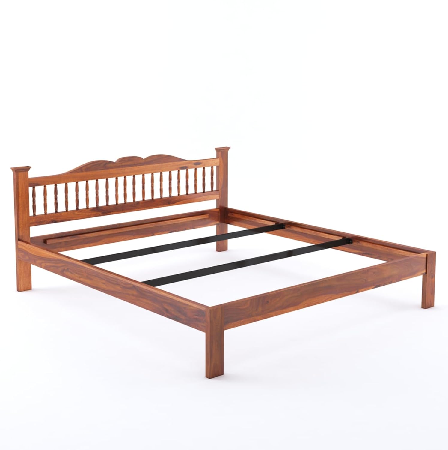 Wooden Arch Bed Without Storage | Wooden Double Bed Cot Bed for Bedroom Furniture | Palang Double Bed for Hotels | Solid Sheesham Wood