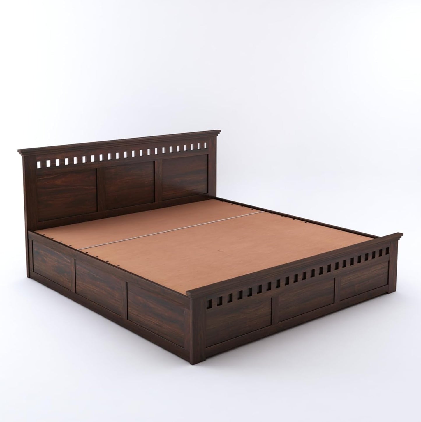 Sheesham King Size Kuber Bed With Box Storage For Bedroom Living Room Wood Double Bed