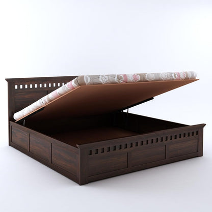 Sheesham King Size Kuber Bed With Box Storage For Bedroom Living Room Wood Double Bed