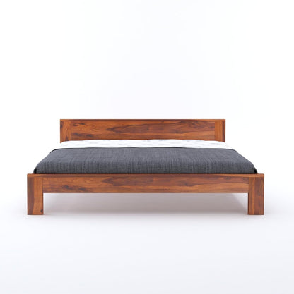 Wood Bed Without Storage | Wood Double Bed Cot Bed For Bedroom Furniture | Basic Headboard | Sheesham
