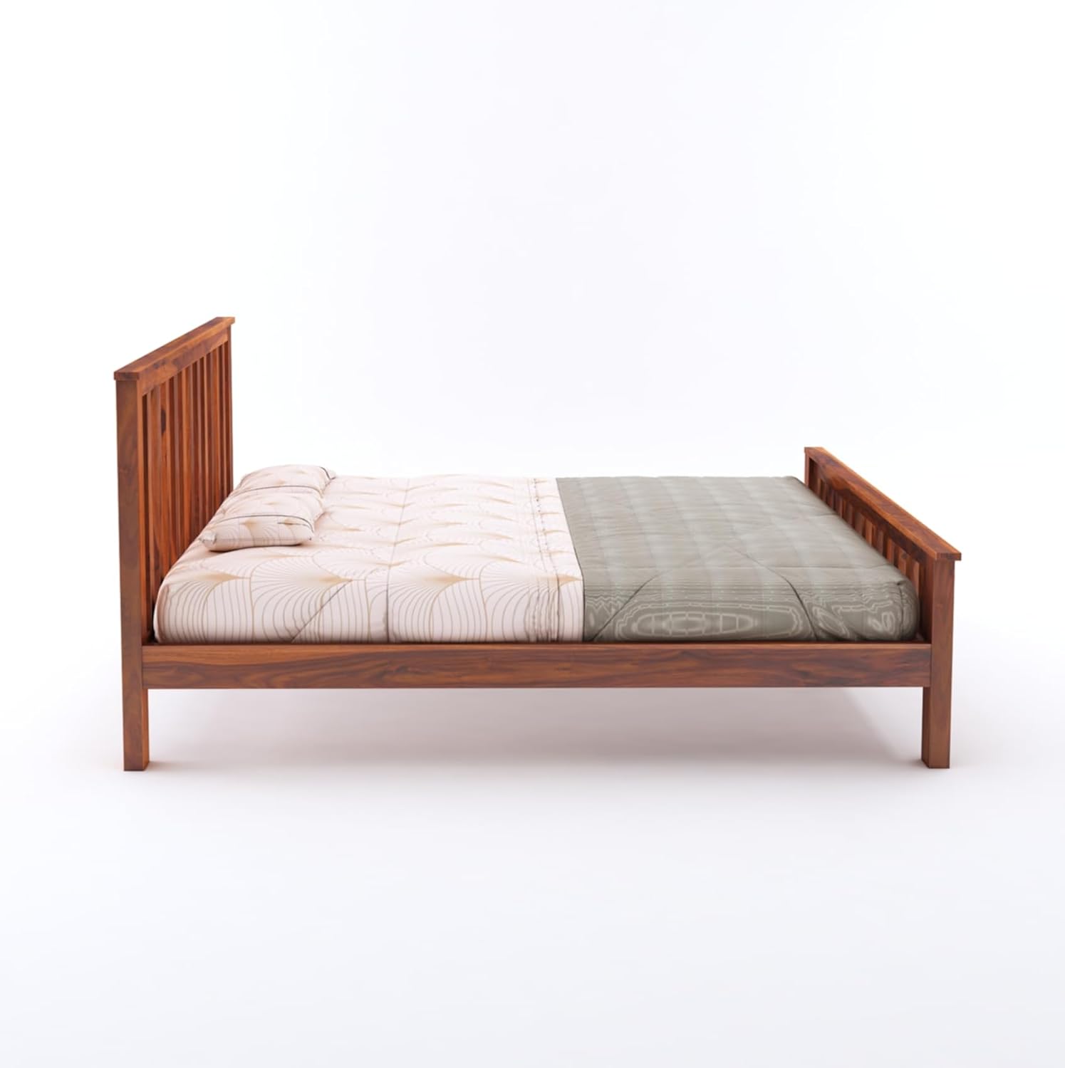 Wooden Bed Without Storage | Wooden Double Bed Cot Bed for Bedroom Furniture | Palang Double Bed for Hotels | Solid Sheesham Wood