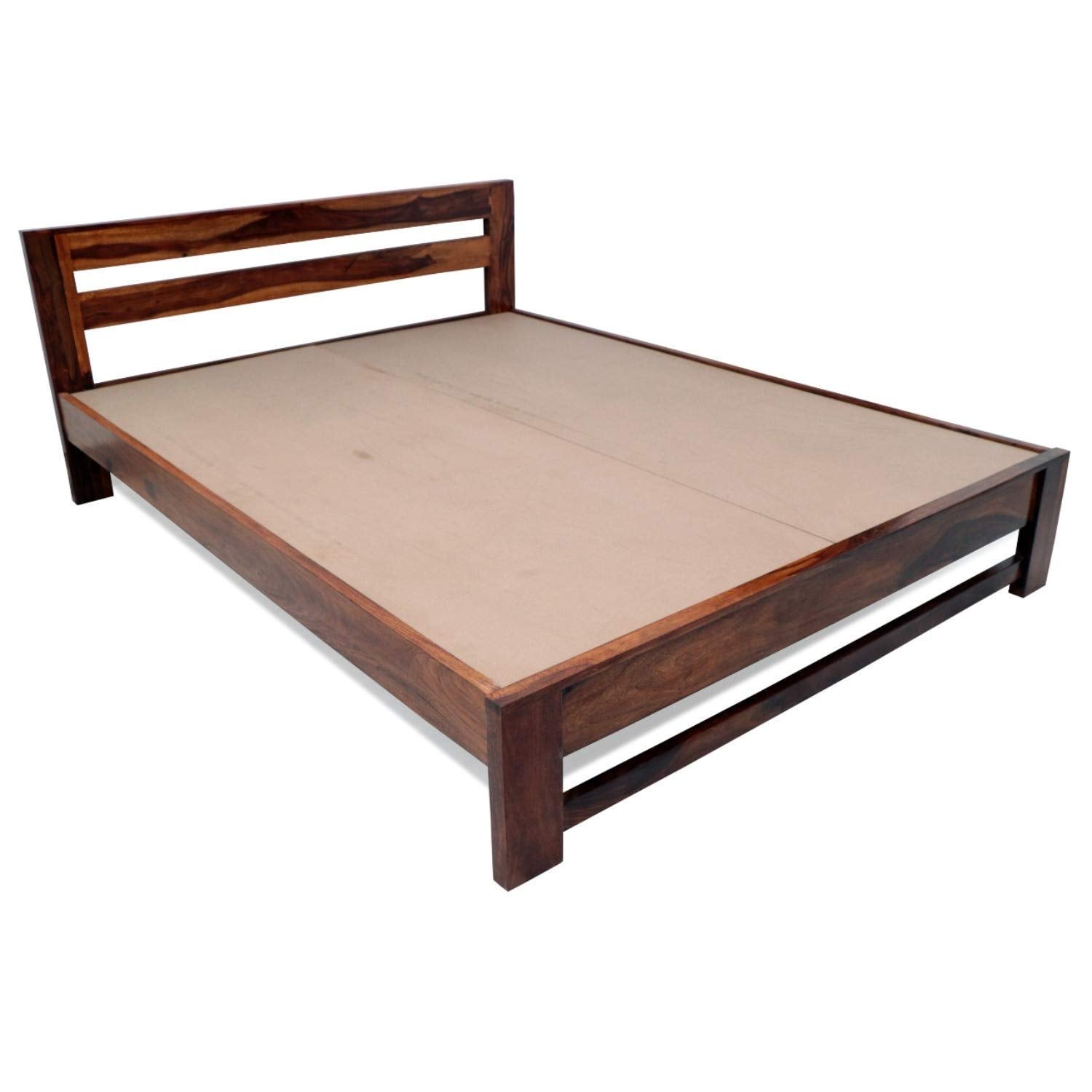 Wooden Bed Without Storage | Wooden Double Bed Cot Bed for Bedroom Furniture | Palang Double Bed for Hotels | Solid Sheesham Wood