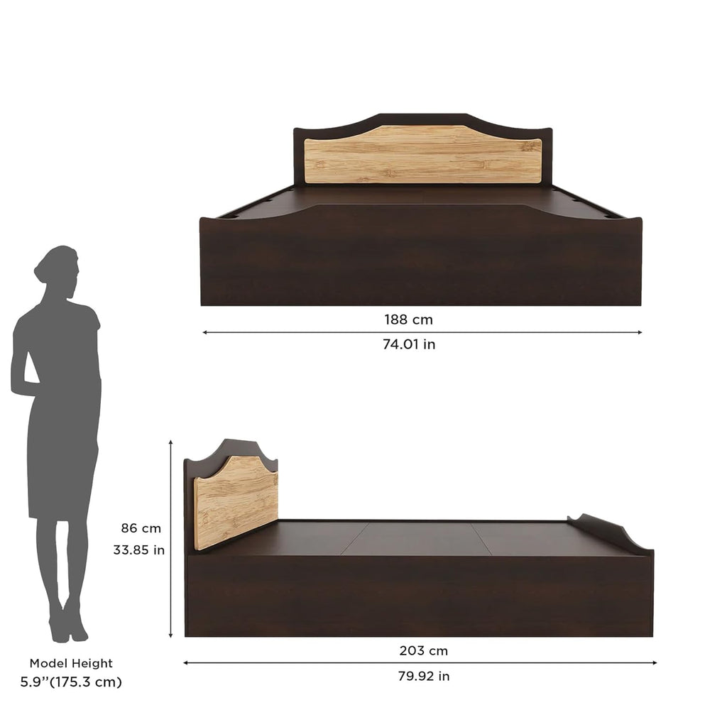 Nilkamal Willy Wooden King Bed with Box Storage | Engineered Wood | Contemporary Design