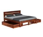 Wooden Bed with Storage | Double Bed Cot Bed with Drawer Storage for Bedroom & Hotel | Sheesham Wood
