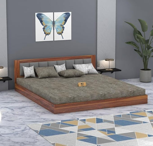 {"alt" => "Sheesham Queen Size Bed Without Storage For Bedroom Living Room Wood Double Bed Cot Palang With Cushion Headboard Home Furniture"}