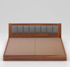 Sheesham Queen Size Bed Without Storage For Bedroom Living Room Wood Double Bed Cot Palang With Cushion Headboard Home Furniture