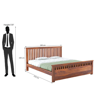Wood Bed Without Storage | Wood Double Bed Cot Bed For Bedroom Furniture | Sheesham
