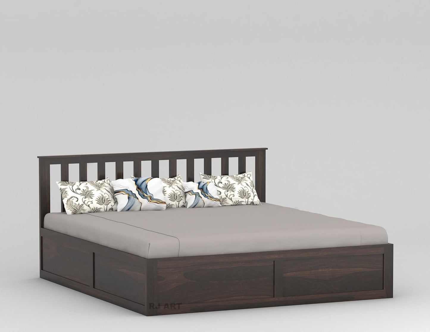 Sheesham Storage Bed | Solid Wood Box Storage Bed | Wood Double Bed Cot With Storage Box For Bedroom