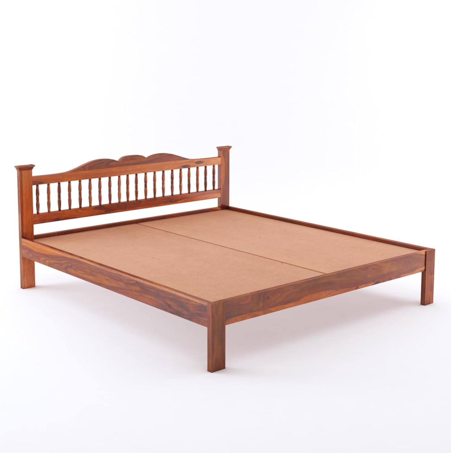 Wooden Arch Bed Without Storage | Wooden Double Bed Cot Bed for Bedroom Furniture | Palang Double Bed for Hotels | Solid Sheesham Wood