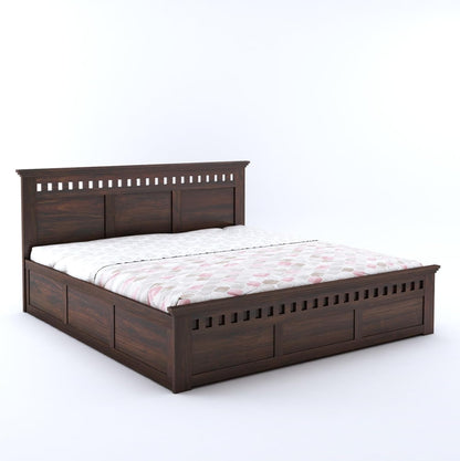 Sheesham King Size Kuber Bed With Box Storage For Bedroom Living Room Wood Double Bed