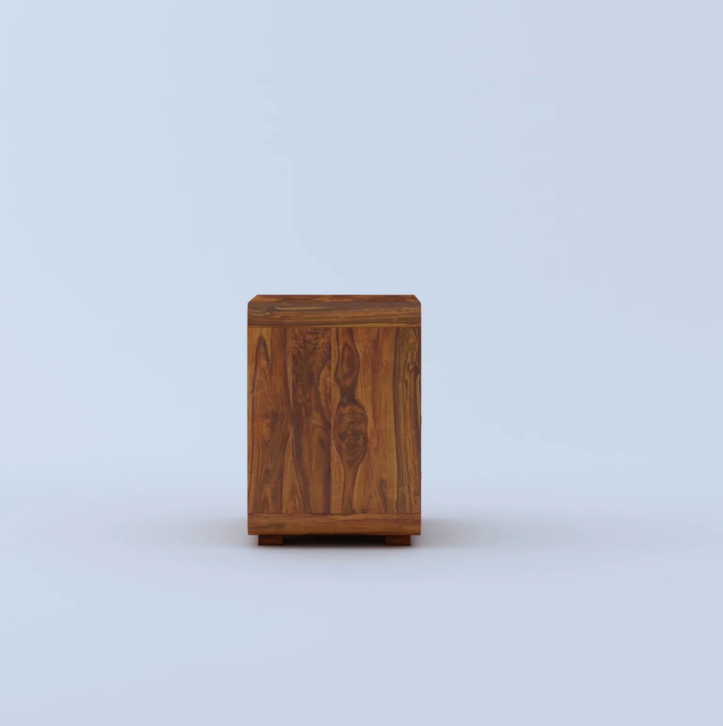 Nero Sheesham Bedside Table With Two Drawer Storage - 3 Years Warranty