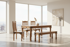 Rjart Solid Wood Dining Set With Bench