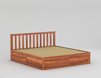 Sheesham Wood Bed with Storage | Solid Wood Box Storage Bed | Wooden Double Bed Cot with Storage Box for Bedroom & Hotel