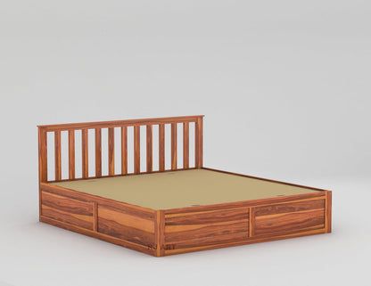 Sheesham Storage Bed | Solid Wood Box Storage Bed | Wood Double Bed Cot With Storage Box For Bedroom