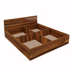 Bharat Lifestyle Amsterdam Engineered Wood Queen Size Bed with Storage (60x72 Inch, Brown, Laminated Finish) | Wooden Double Bed for Bedroom & Living Room