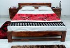 Wooden Bed Without Storage | Wooden Double Bed Cot Bed for Bedroom Furniture | Palang Double Bed for Hotels | Solid Sheesham Wood