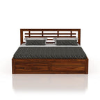 Wooden Queen Size Bed with Storage | Double Bed Cot Bed with Box Storage for Bedroom & Hotel | Sheesham Wood
