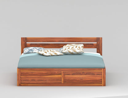 Solid Wood Box Storage Bed | Wood Double Bed Cot With Storage Box For Bedroom