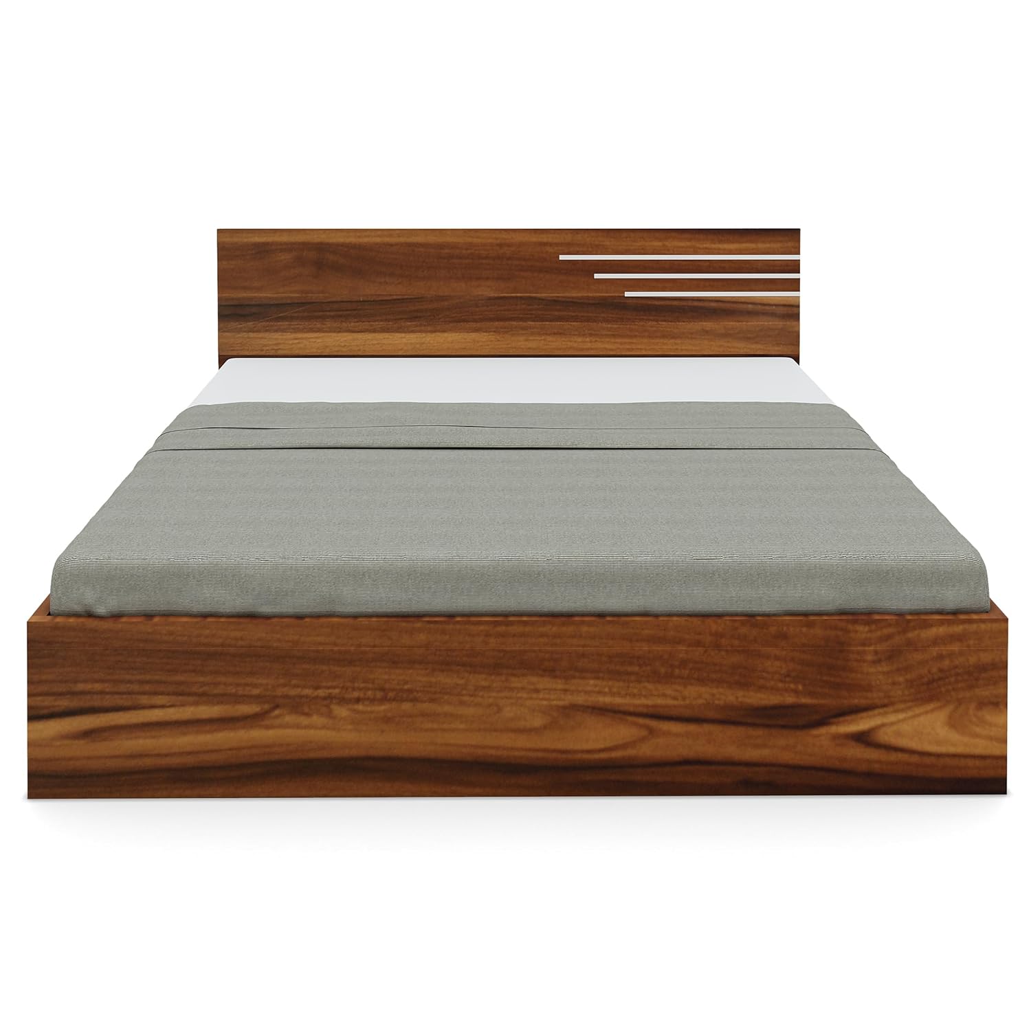 Bharat Lifestyle Amsterdam Engineered Wood Queen Size Bed with Storage (60x72 Inch, Brown, Laminated Finish) | Wooden Double Bed for Bedroom & Living Room
