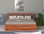 Sheesham Wood Bed with Storage | Solid Wood Box Storage Bed | Wooden Double Bed Cot with Storage Box for Bedroom & Hotel