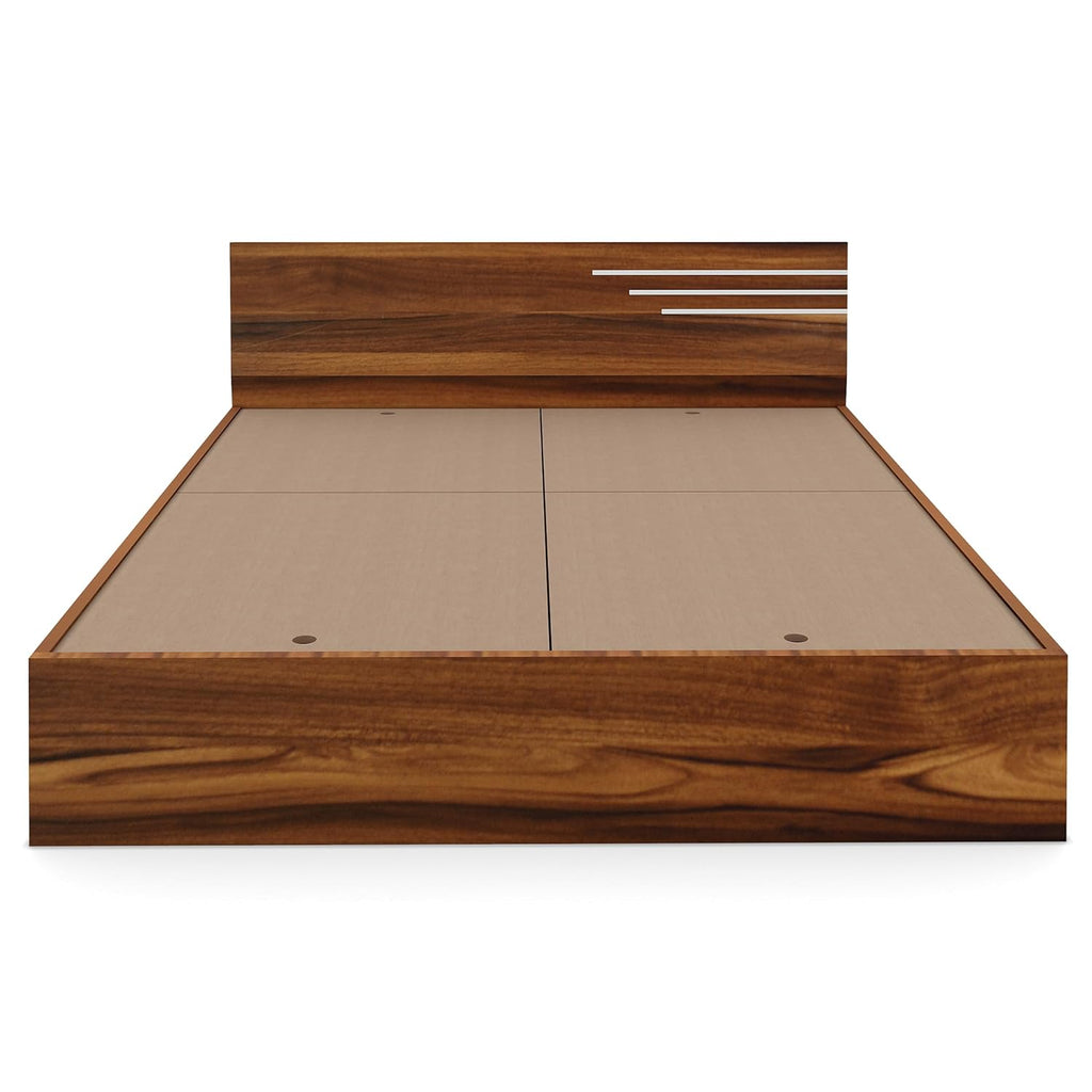 Bharat Lifestyle Amsterdam Engineered Wood Queen Size Bed with Storage (60x72 Inch, Brown, Laminated Finish) | Wooden Double Bed for Bedroom & Living Room