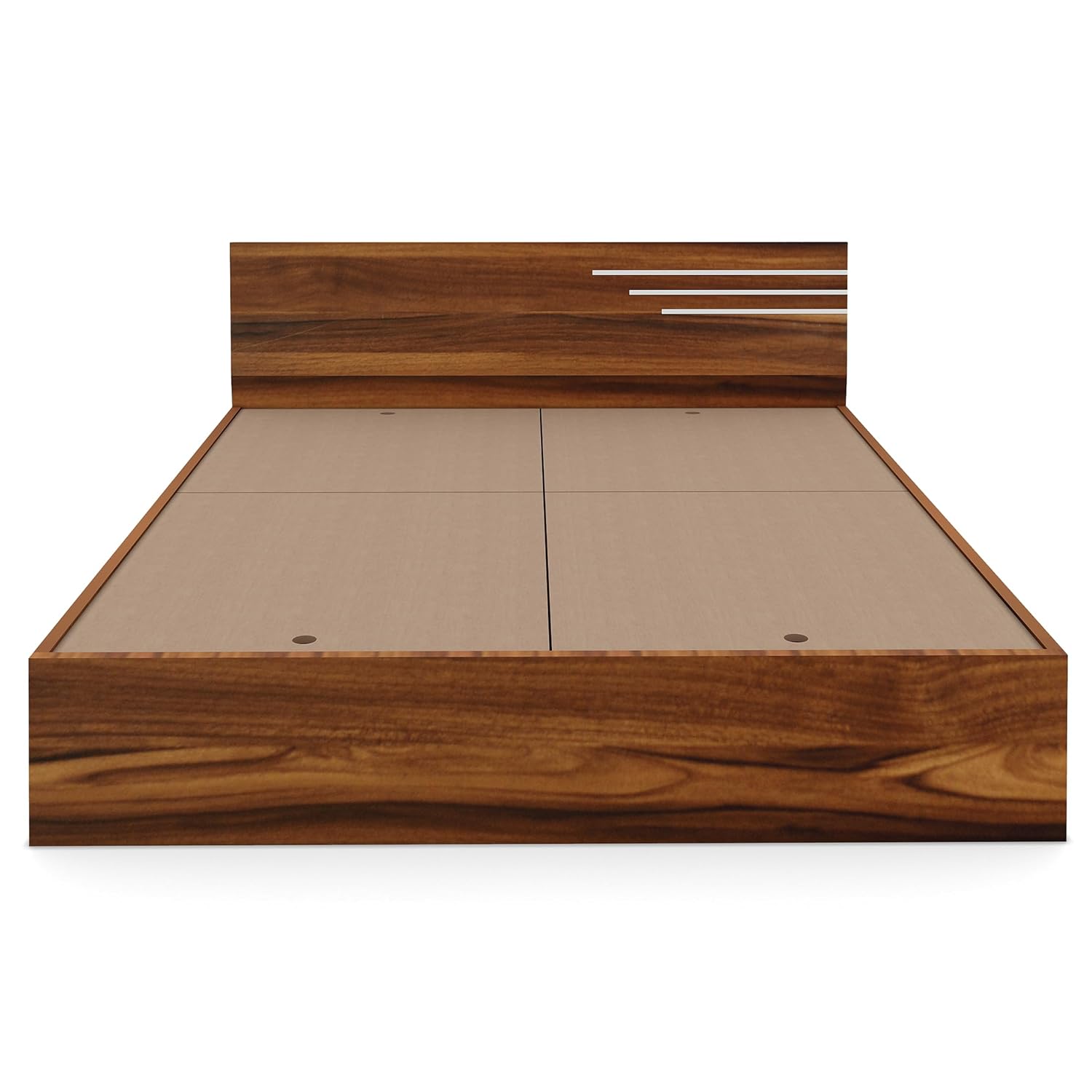 Bharat Lifestyle Amsterdam Engineered Wood Queen Size Bed with Storage (60x72 Inch, Brown, Laminated Finish) | Wooden Double Bed for Bedroom & Living Room