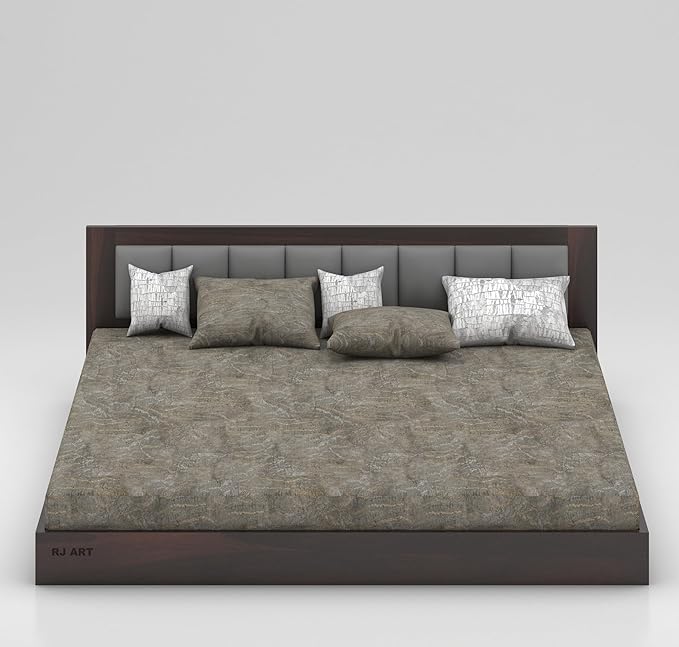 Sheesham Queen Size Bed Without Storage For Bedroom Living Room Wood Double Bed Cot Palang With Cushion Headboard Home Furniture