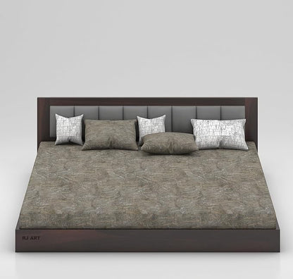 Sheesham Queen Size Bed Without Storage For Bedroom Living Room Wood Double Bed Cot Palang With Cushion Headboard Home Furniture