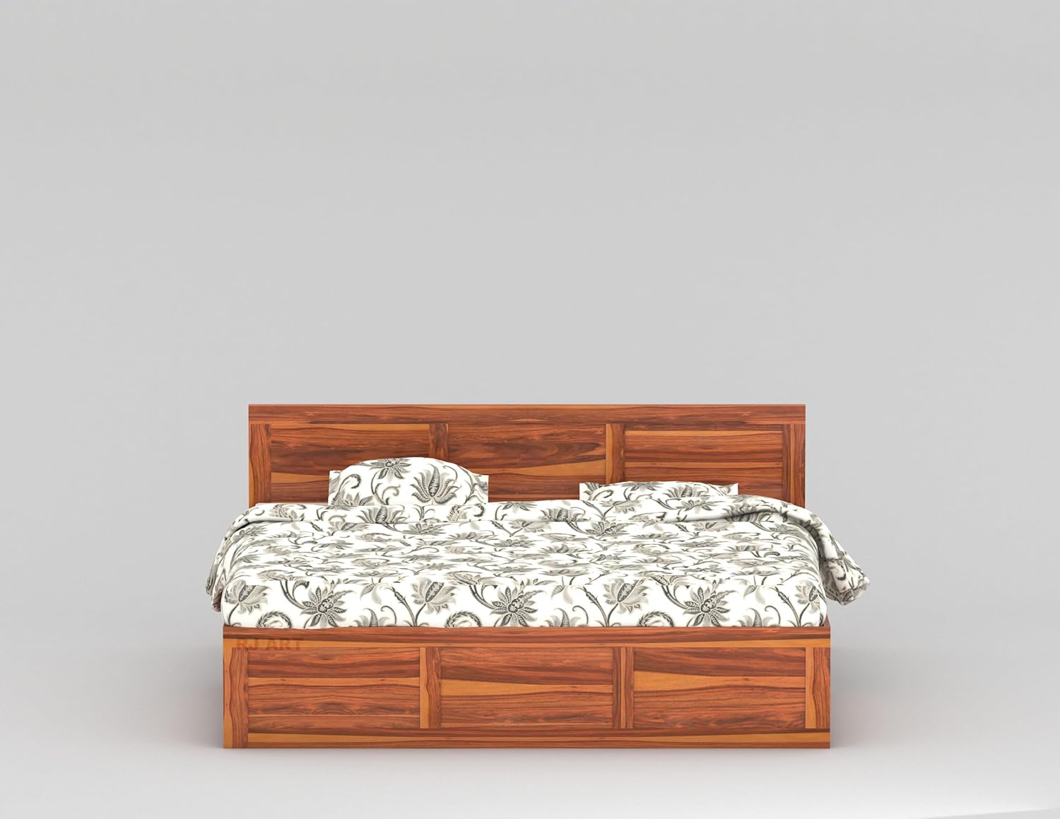 Sheesham Wood Bed with Storage | Solid Wood Pullout Storage Bed | Wooden Double Bed Cot with 2 Drawers for Bedroom & Hotel