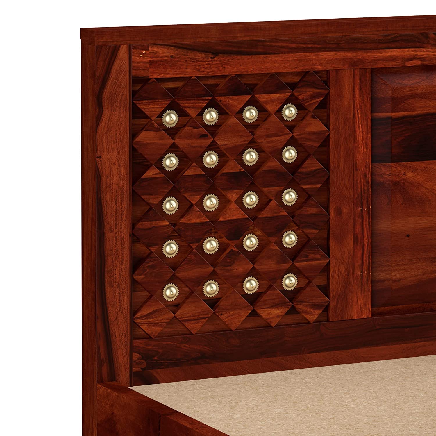 Wooden Modern Bed Without Storage | Wooden Double Bed Cot Bed for Bedroom Furniture | Palang Double Bed for Hotels | Solid Sheesham Wood