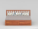 Sheesham Wood Bed with Storage | Solid Wood Box Storage Bed | Wooden Double Bed Cot with Storage Box for Bedroom & Hotel
