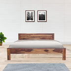 Wooden Bed Without Storage | Wooden Double Bed Cot Bed for Bedroom Furniture | Palang Double Bed for Hotels | Solid Sheesham Wood