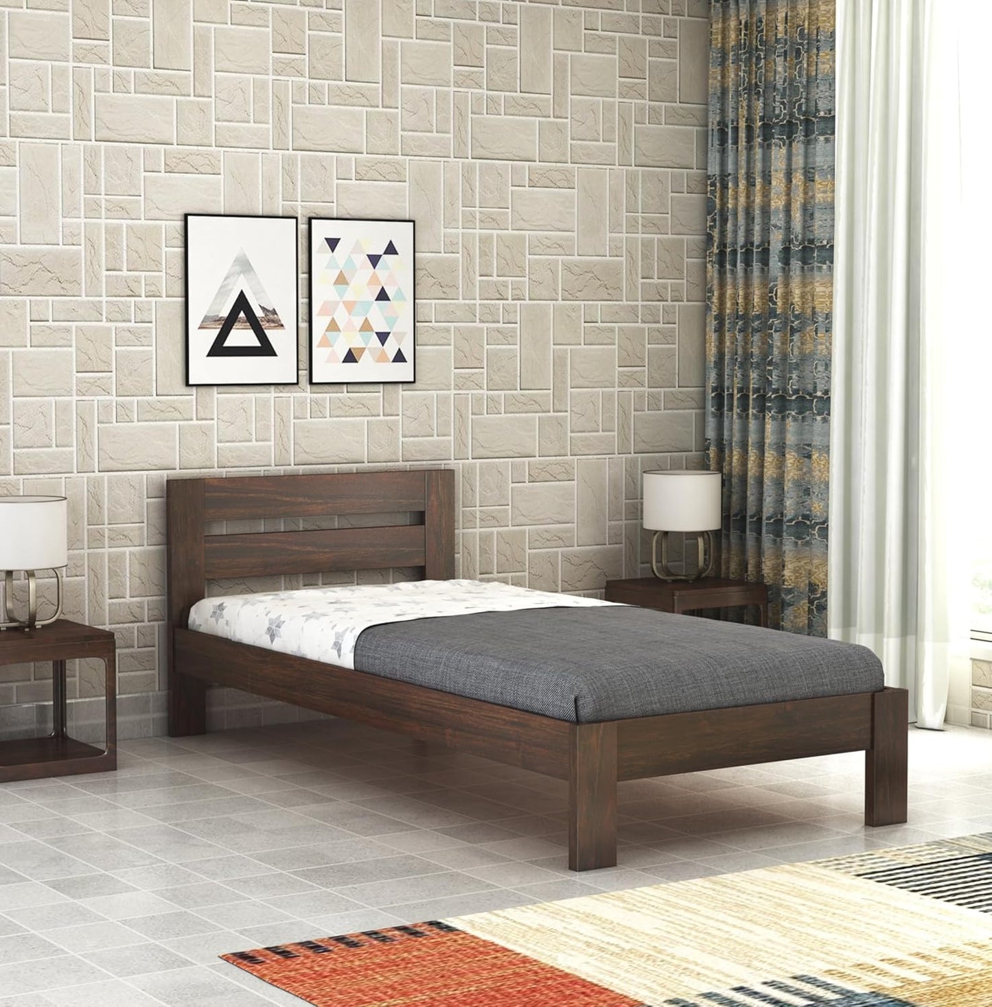 Wood Single Bed Without Storage | Single Cot Wood Palang | Sheesham