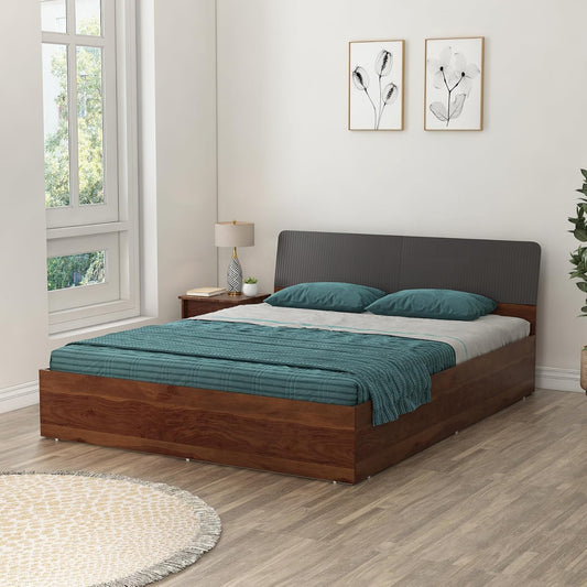 Spacewood Gravenza Bed | Queen Size Engineered Wood Bed With Box Type Storage | 3 Year Warranty